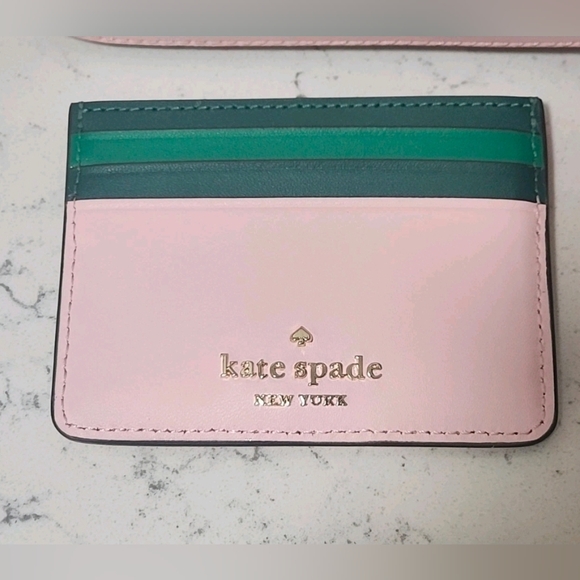 Kate Spade Staci Square Pineapple Crossbody Pink D410 W/ Matching Card Holder - Picture 10 of 13